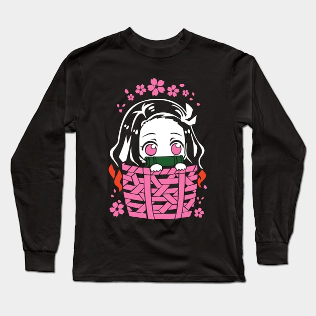 Nezuko Fanart Demon Slayer Long Sleeve T-Shirt by QT-Shirt